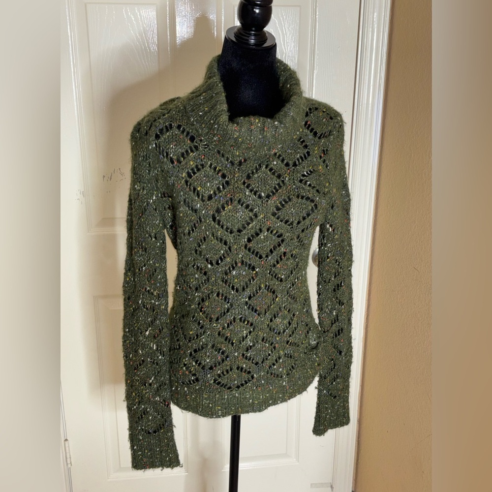 Dolce & Gabbana Women's Green Cable Knit Turtleneck Sweater Vintage Sz L Italy.‌